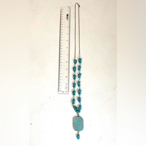 Vintage Turquoise & Silver Statement Necklace - Picture 7 of 7